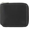 DUDU Portafoglio Uomo RFID in Pelle Portamonete con Cerniera Zip Esterna Piccolo con 6 Slot Carte Nero