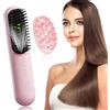 Mapille Piastra per Capelli, Spazzola Lisciante per Capelli Senza Fili, 4 Temperature 140°C-200°C, Ioni Negativi Spazzola Portatile Ricaricabile, Spazzola Riscaldata per Capelli, Rosa