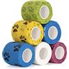 SEADESKY Pet Vet Wrap Benda Elastica Autoadesiva per Animali Domestici, 6 Rotoli Bendaggio Coesivo Adesivo Bende non Tessuto Fasciatura Coesive Nastro elastico 5cm x 4.5m