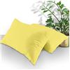 GC GAVENO CAVAILIA Housewife - Confezione da 2 federe standard in policotone, chiusura a busta, tinta unita, 74 x 48 cm, colore: giallo