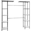 Amazon Basics Sistema organizer espandibile per armadio - Nero, 144.8 - 203.2 x 35.6 x 182.9 cm