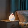 M mimotec - Lampada da comodino/sveglia a LED per bambini a forma di coniglio, temperatura calda 3000K, design creativo ideale per bambini con finitura opale. Modello LM9210