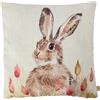 Riva Home Evans Litchfield Copricuscino Hedgerow Hare, Bianco, 43 x 43 cm