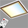 BRILONER - Lampada da soffitto a LED con effetto retroilluminato, sottile lampada da soffitto a LED CCT, ultra piatta, dimmerabile, telecomando, 420x420x29 mm, marrone-oro