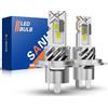 SANHE Lampadine H4 LED per Automobili Moto Come Abbaglianti e Anabbaglianti, 20000LM 6500K Bianco Freddo Sostituzione Lampada Alogena, con Ventola, Plug and Play (2 pezzi)