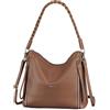 BAIGIO Borsa A Tracolla Donna Grande Borsa Tote Donna con Tracolla Regolabile Staccabile Borsa Donna Estiva Impermeabile Borsa Bauletto Donna Elegante Adatto per I Viaggi Il Lavoro La Scuola, Marrone