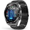 EarlySincere Smartwatch con Chiamata Bluetooth, Impermeabile IP67 per Android iOS, Smartwatch da Uomo da 1,39", Orologio Fitness con Pressione Sanguigna/FC/Sonno, Metallo Nero