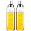 MHTECH Bottiglia per olio e aceto , corpo della bottiglia in vetro con scala, uscita dell'olio con funzione di apertura e chiusura automatica (2x500ml)