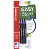 STABILO EASYoriginal - Confezione da 3 ricariche per penna roller ergonomica (inchiostro blu cancellabile, punta 0,5 mm)