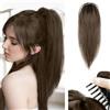 HSAJS Artiglio Pinza Corto Dritta Chignon Extension 30cm Corto Coda di Cavallo Chignon Extension Balayage Sintetica Spesso Clip Finta Posticci Natural Parrucca a Coda di Cavallo Alta (Marrone#1)