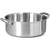 Pentole Agnelli ALIX106ALIN24 Casseruola Bassa con 2 Maniglie in acciaio, Trilaminato Alluminio-Acciaio per induzione, 24 cm