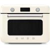 Smeg, Forno Combinato a Vapore da Appoggio COF01CREU, 10 Funzioni di Cottura, 33 Ricette Automatiche, Serbataio Estraibile, Cottura a Vapore, Funzione Decalcificazione, Potenza 1800W, Crema