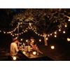 BEPER P207ILO500 Catena luminosa a LED per esterno solare giardino, 10 lampadine led, cavo in corda, vintage, sensore di luce integrato, 3,7 metri