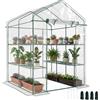 Outsunny Serra da Giardino in PVC Trasparente con cerniera e Ripiani, Serra da Balcone con Scaffali per Piante Orto,1.43 x 1.43 x 1.95m | Aosom Italy
