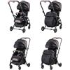 AZIAMOR Mibb Passeggino Leggero Level Up Fronte Strada e Fronte Mamma Colore Nero