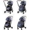 AZIAMOR Mibb Passeggino Leggero Level Up Fronte Strada e Fronte Mamma Colore Blu