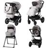 AZIAMOR Mibb Samya Trio Sistema Modulare Telaio Nero Stand Up e Borsa Inclusa Colore Grigio