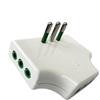 FANTON Adattatore salvaspazio da spina piccola 10A a 3 spine piccole 10A, colore bianco