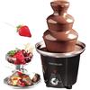 Nostalgia Macchina Fontana Cioccolato Elettrica a 3 Livelli Feste Scioglie Formaggio, Queso, Caramella e Liqueur per Immergere Fragole, Fette di Mela, Verdure, Capacità 709 ml, Nero