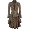 CAMDOM Donna Steampunk Lunga Giacca A Righe Stile Rinascimentale Vittoriano Gotico Blazer Elegante Autunno Inverno Moda Femminile Cappotto Vintage Abbigliamento Stile Alternativo