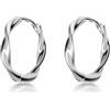 Immobird Orecchini Cerchio in Argento Sterling 925 con Argento Piccoli Intrecciare Cerchio Unisex Orecchini per Adatti a Donna e Uomo