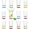 PLATINUX Set di 12 bicchieri da liquore colorati da 2,5 cl in vetro