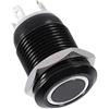 EVGATSAUTO Interruttore a pulsante a LED per auto 12mm 2A Interruttore a pulsante momentaneo con luce a LED Interruttore a scatto momentaneo a LED Interruttore a scatto Custodia nera(Luce bianca)