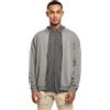 URBAN CLASSICS Felpa Zip Uomo Senza Cappuccio, Giacca Uomo Felpata, Bomber Zip Old School Vintage, Taglie XS - 5XL