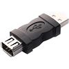 YPREWY Adattatore femmina FireWire a 6 pin 1394 a USB 2.0 maschio per videocamere, stampanti, scanner, plug and use, nessun driver necessario