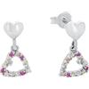 amor Orecchini in Argento 925 per bambine, con zirconi sintetici, 1,4 cm, Argento, cuore, in confezione regalo, 2021291