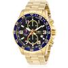 Invicta Specialty - Orologio da uomo in acciaio inossidabile con movimento al quarzo - 45 mm, Oro / Blu