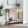 Homgoday Tavolo consolle per divano e corridoio, tavolo d'ingresso con 1 cassetto, tavolo per ingresso, soggiorno, corridoio, rovere Sonoma, 75 x 34,5 x 75 cm, in legno