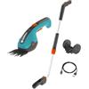 GARDENA Set Forbici a batteria per erba ClassicCut Li con manico telescopico e ruote