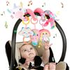 Funsland Giocattolo a Spirale Passeggino Neonato - Giochi Passeggino Neonati Regalo per 0 3 6 Mesi, Peluche Giocattolo a Spirale con Musica per Culla Neonato/Seggiolino Auto, Rosa