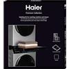 Haier Kit sovrapposizione universale Haier Premium per lavatrici e asciugatrici, salvaspazio, con ripiano scorrevole nero antiribaltamento, perfetto per lavatrici e asciugatrici Haier nere