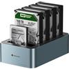 Yottamaster 5 Bay Offline Cloning Hard Drive Docking Station Aluminium per 2.5/3.5 pollici, USB 3.2 Gen1 SATA SSD/HDD Docking Station con Alimentazione 12V 6.5A, Supporta 5x18TB