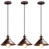 iDEGU 3 Pezzi Lampade a Sospensione Industriale Design Edison Lampada da Soffitto E27 Lampadario a Sospensione Retro in Metallo per Sala da Pranzo Cucina Soggiorno, Ø 22 cm (3x Ruggine)