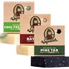 Dr. Squatch Saponetta tutta naturale per uomo, confezione da 3 barrette - Bay Rum, aloe fresco fresco, catrame di pino