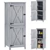 Outsunny Capanno da Giardino Porta Attrezzi con 2 Armadietti, Ante con Blocco e Ripiani Rimovibili, Grigio