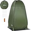 Outsunny Tenda Doccia da Campeggio e Spiaggia con Porta a Cerniera e Borsa di Trasporto, 126x124x189 cm, Verde Scuro