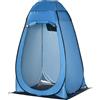 Outsunny Tenda Doccia da Campeggio e Spiaggia con Porta a Cerniera e Borsa di Trasporto, 126x124x189 cm, Blu