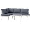 Outsunny Salotto da Giardino con 2 Divani con Cuscini, Schienale Regolabile a 5 Livelli e Tavolino a Doghe, Grigio