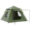 Outsunny Tenda da Campeggio 2 Posti con Veranda, Finestre e Porta con Cerniera, 210x210x150 cm, Verde