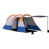 Outsunny Tenda da Campeggio Impermeabile con 2 Aree e 3 Ingressi, Poliestere e Fibra di Vetro, 420x200x150 cm, Arancione