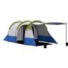 Outsunny Tenda da Campeggio Impermeabile con 2 Aree e 3 Ingressi, in Poliestere e Fibra di Vetro, 420x200x150 cm, Verde
