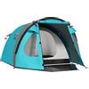 Outsunny Tenda da Campeggio 3 Persone con Camera e Veranda, Impermeabile 3000mm e Borsa di Trasporto, Azzurro
