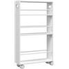 HOMCOM Carrello per Cucina e Bagno Salvaspazio a 3 Livelli con Barre Laterali e Ruote con Freni, 45x15x80 cm, Bianco | Aosom Italy