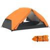 Outsunny Tenda da Campeggio 2 Posti con 2 Vestiboli, 2 Porte, 2 Finestre e Borsa di Trasporto, 2.8x2.25x1.1 cm, Arancione
