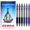 Zebra Pen Zebra Sarasa Pen - Penne a sfera retrattili con inchiostro gel, pennino da 0,7 mm, inchiostro nero e blu, confezione regalo in cartone, confezione da 6