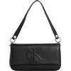 Calvin Klein Donna Borsa a Spalla Sculpted Flap Pouch con Logo, Nero (Black), Taglia Unica
